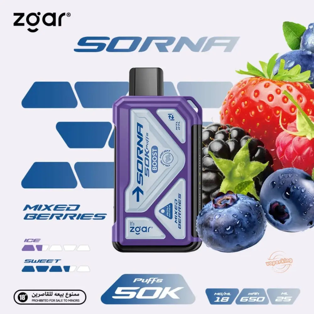 Zgar Sorna 50000 Puffs Disposable Vape - Mixed Berries - Disposable Vape - Vapes Uae