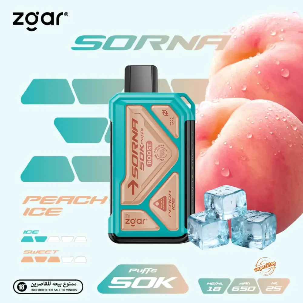 Zgar Sorna 50000 Puffs Disposable Vape - Peach Ice - Disposable Vape - Vapes Uae