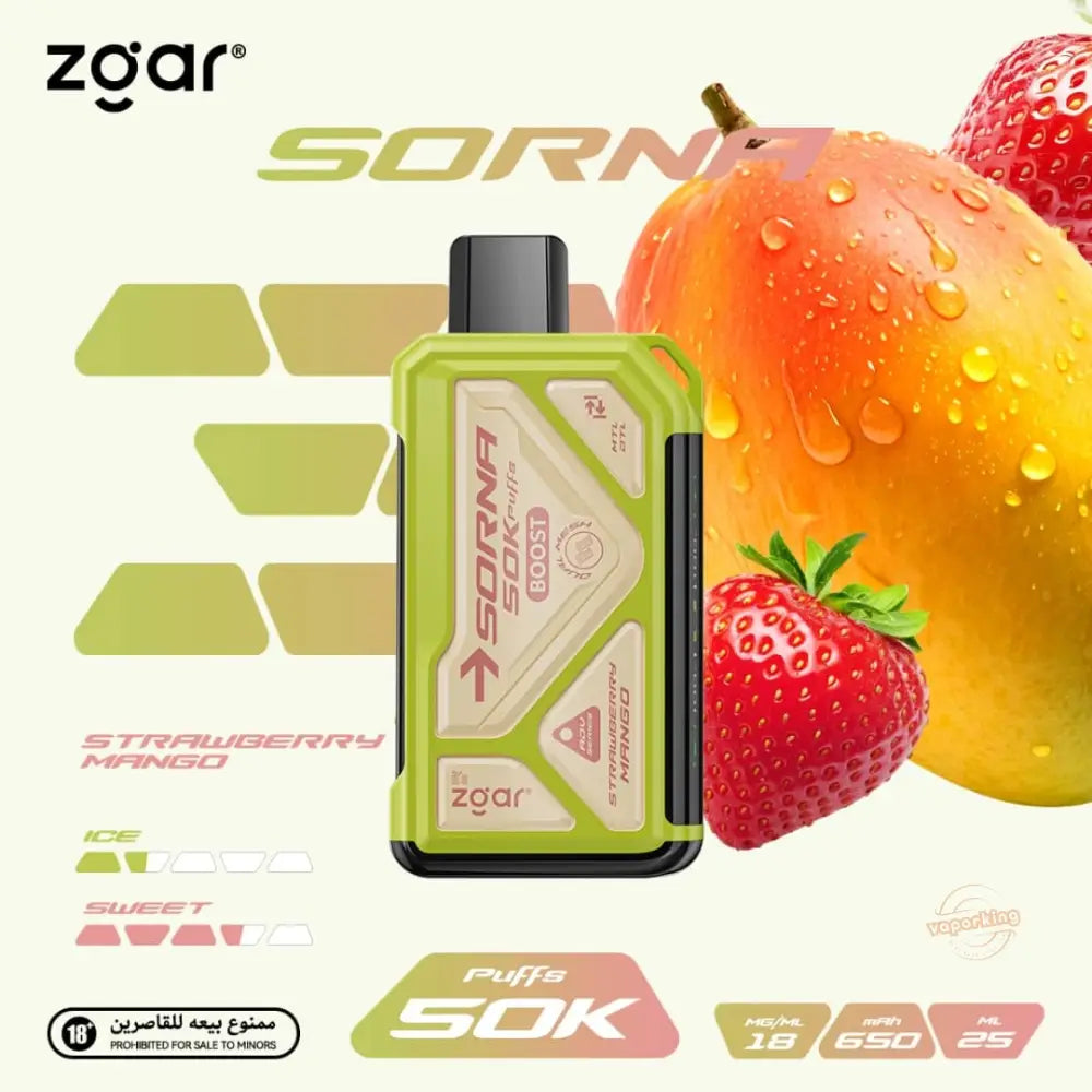 Zgar Sorna 50000 Puffs Disposable Vape - Strawberry Mango - Disposable Vape - Vapes Uae